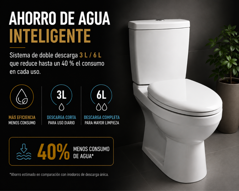 Detalle del bot&oacute;n dual flush 3/6 L